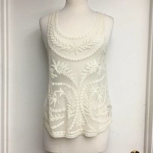 Forever 21 Cream Laced Tank Top